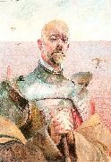 Malczewski, Jacek Self-Portrait in Armor oil painting artist